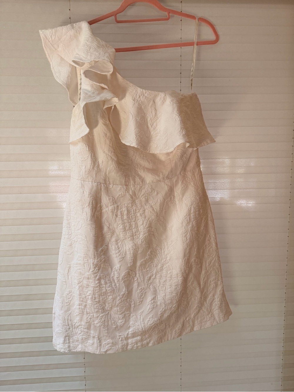 Lilly Pulitzer One-Shoulder White Ruffle Dress